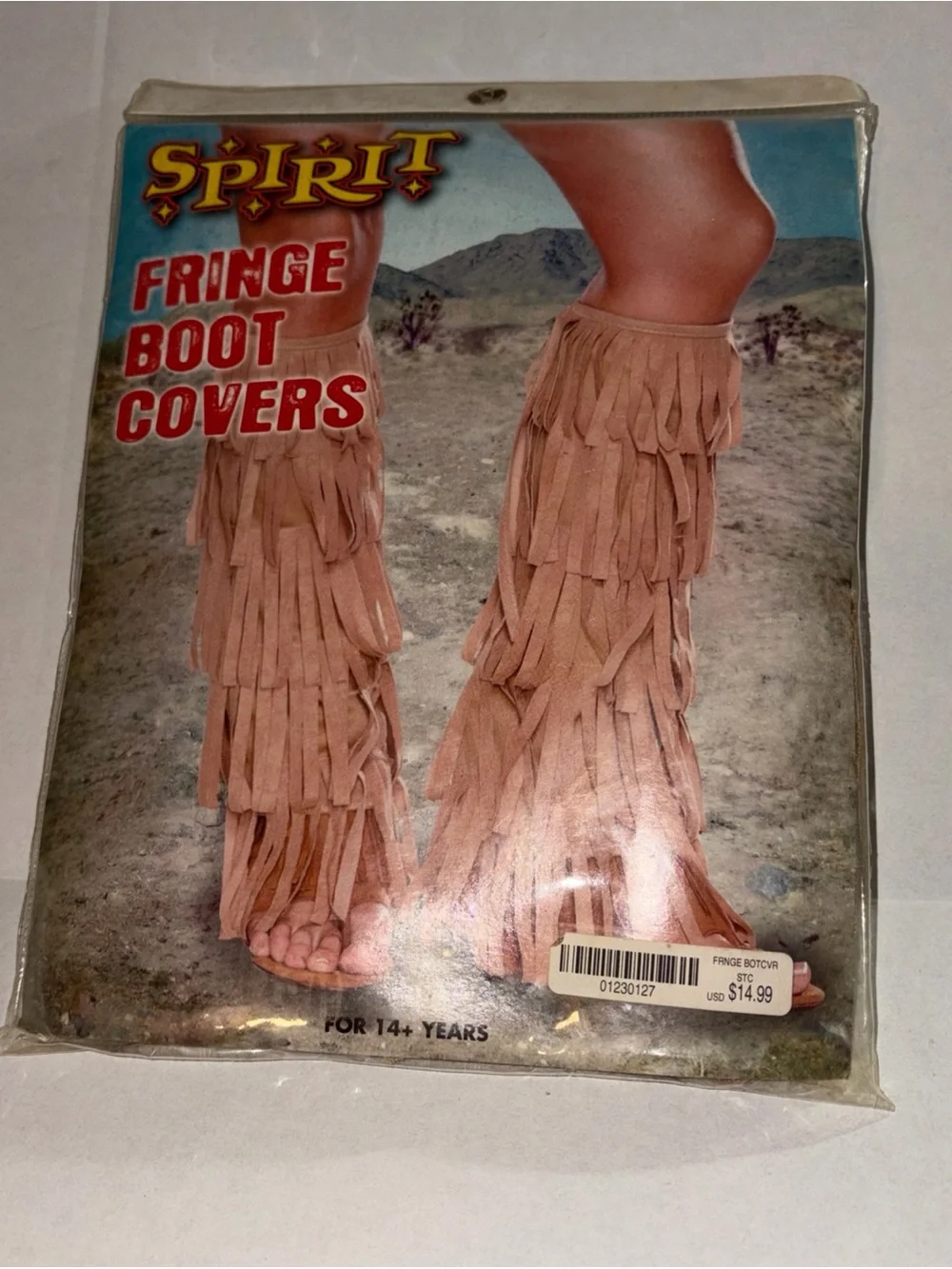 Spirit Halloween Layered Fringe Boot Covers hippie Boho one size BRAND NEW!